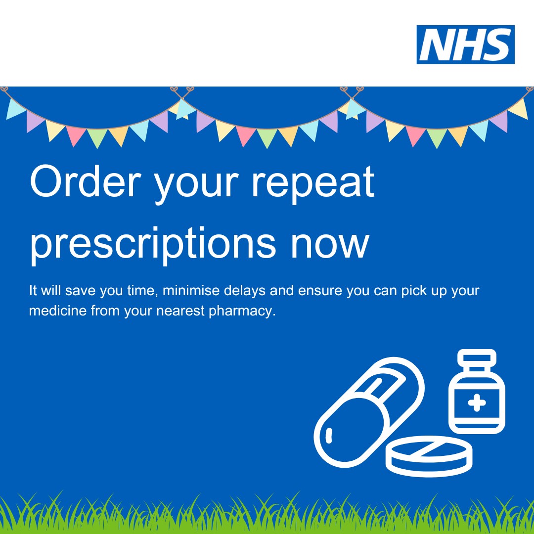 August Bank Holiday Repeat Prescription Reminder